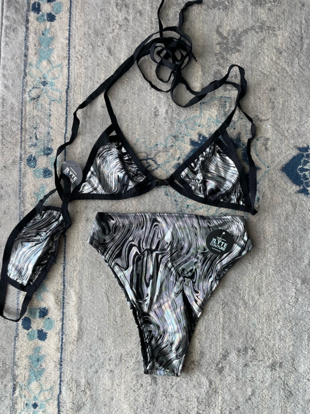 TheLYTECouture Black Marble Swirl Rave Set